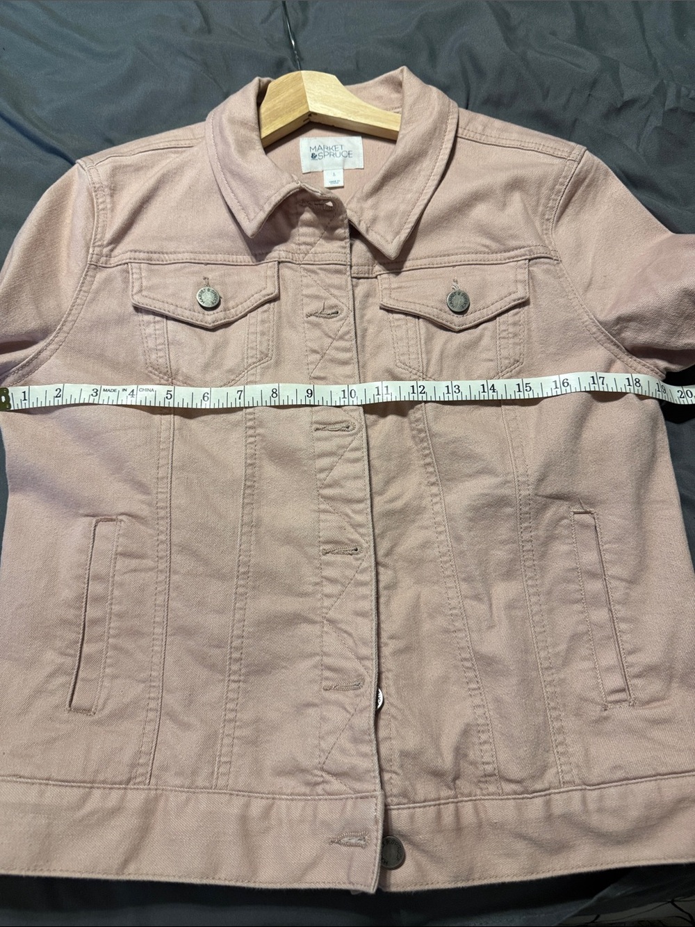 Market & Spruce Blush Pink Cotton-Blend Trucker Jacket - Picture 5 of 5